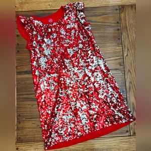 Red sequin dress
